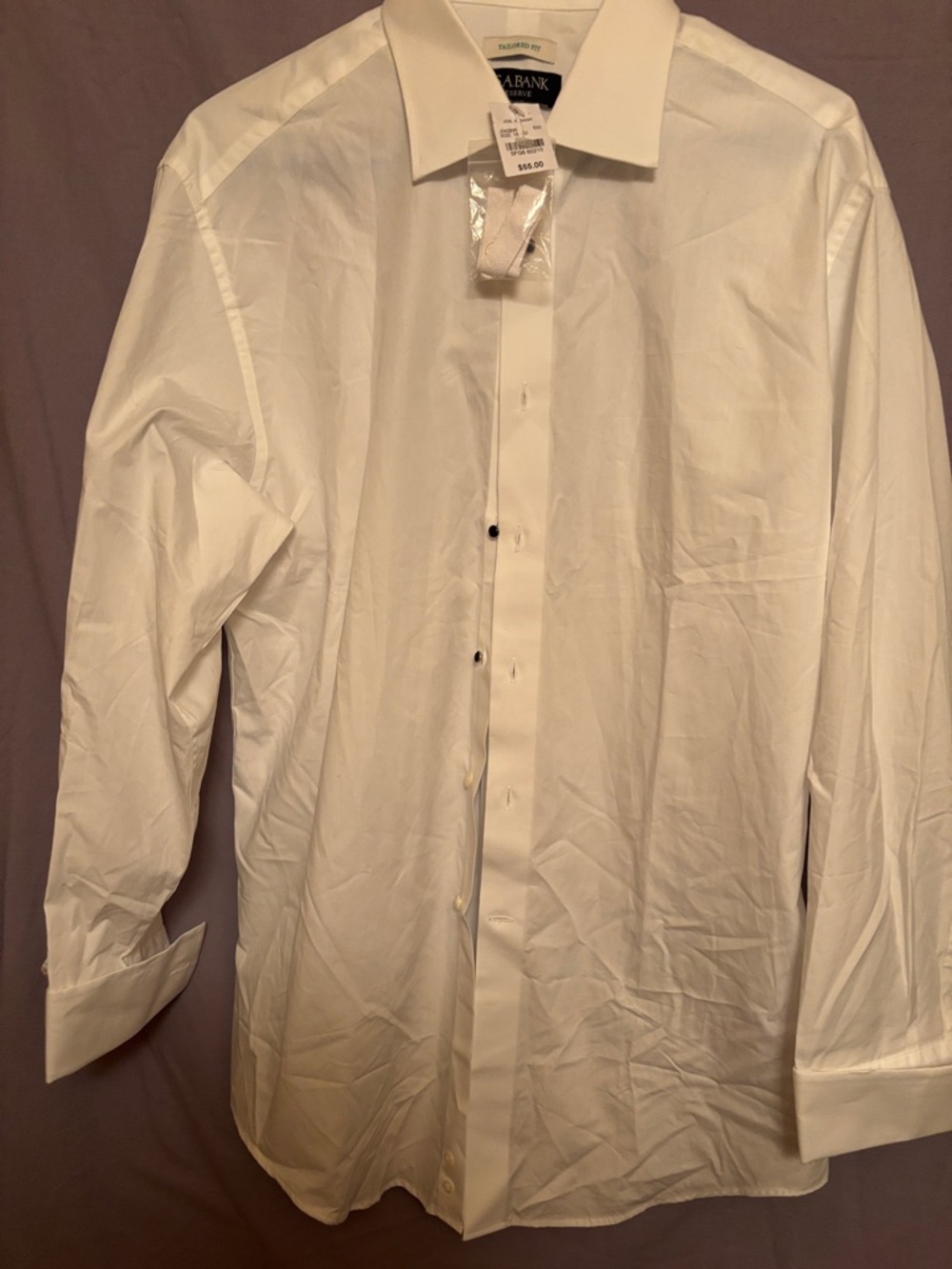 Jos. A. Bank Men's White Spread Collar Dress Shirt